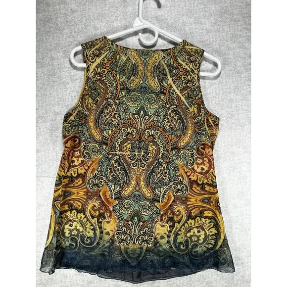 Womens One World Live And Let Live Size Small Tank Top Multi-Color Boho - Picture 5 of 6